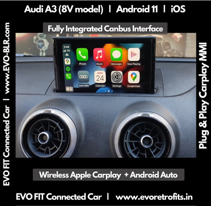 AUDI A3 8V (2013-2020) EVO FIT MMI Interface Apple Carplay Android Auto USB  Media Reverse Camera Parking Guide Lines Bolt On Media Upgrade - Evo  Retrofits